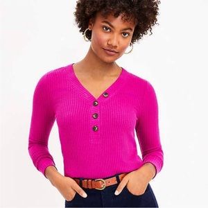 NWT LOFT waffle knit Henley